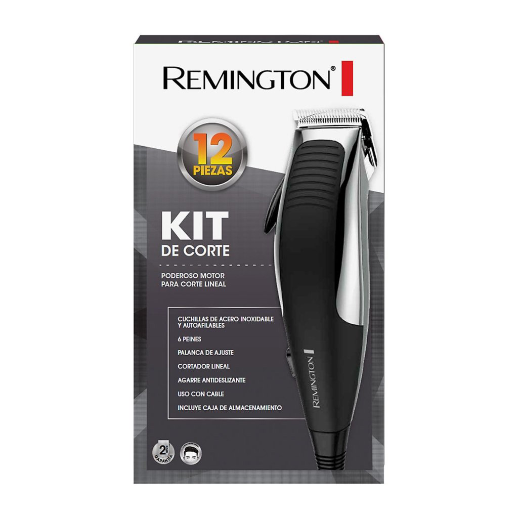 Remington kit cortadora de cabello 12 piezas cromada HC1080