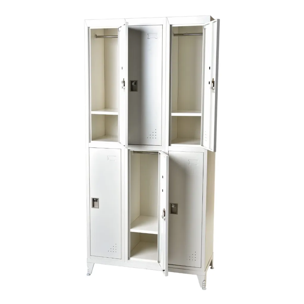 Locker tipo casillero metálico de 6 puertas