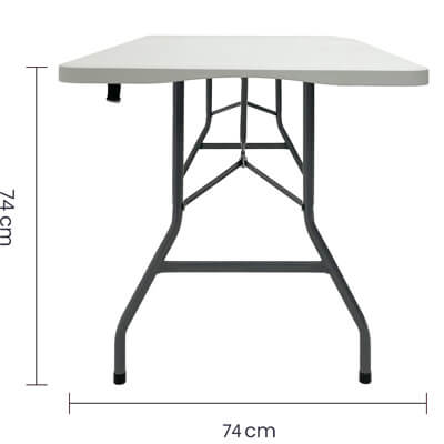 Mesa plegable tipo valija para 6 personas