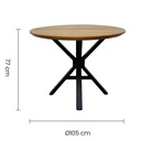 Mesa comedor redonda 105cm pata negra