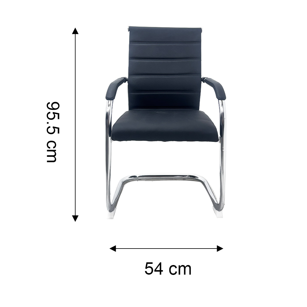 Silla de espera en vinilo negro
