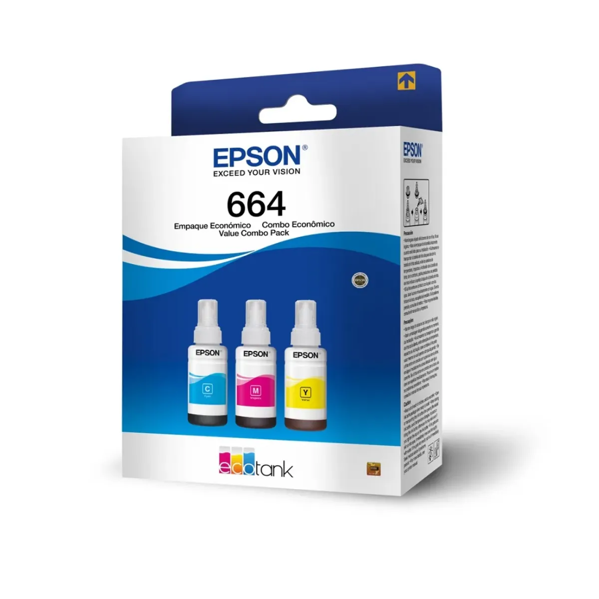 Epson botella de tinta T664 pack de 3 colores cian magenta y amarillo - T664520-3P - 1