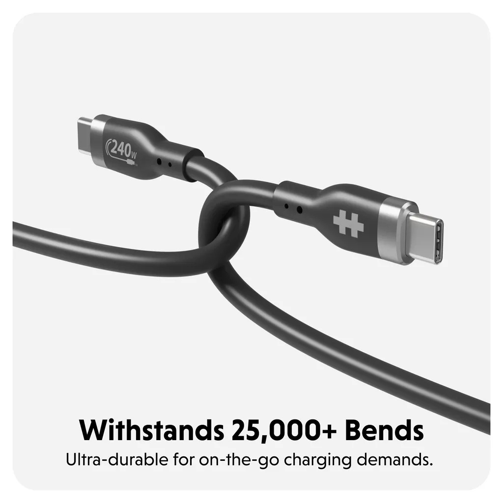 Targus cable de carga hyper USB-C 2.0  silicona 240W 3.3' negro - HJ4001BKGL - 3