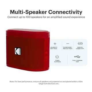 Kodak soundbrix audio portable 5 W color rojo - B0DQVCD3VX - 3