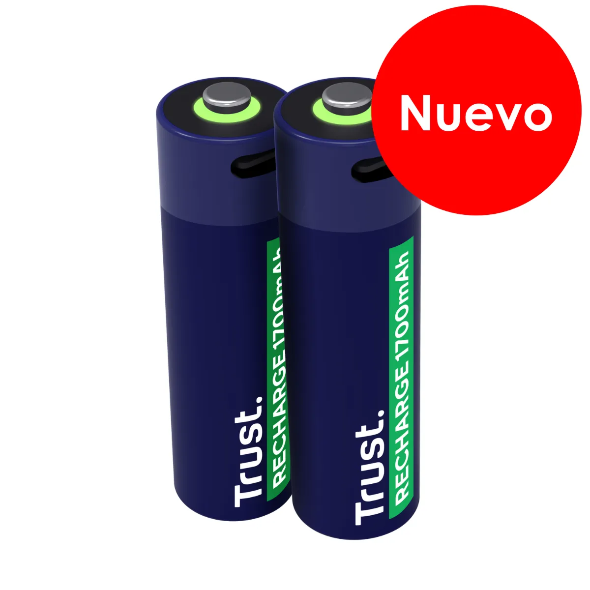 Trust pilas AA recargables en USB-C azul - 25584 - 1