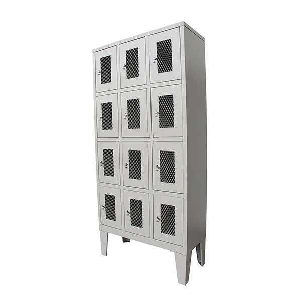 [MR-LK-19] Locker Metálico de 12 Compartimentos con Aldaba y Patas