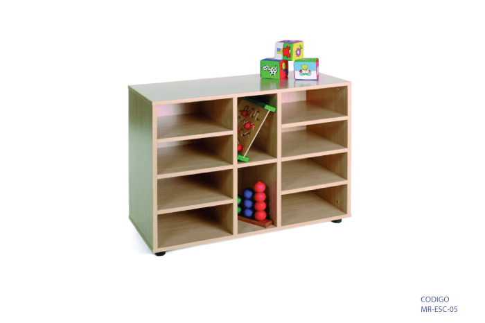 Mueble abierto tipo estantería para kinder