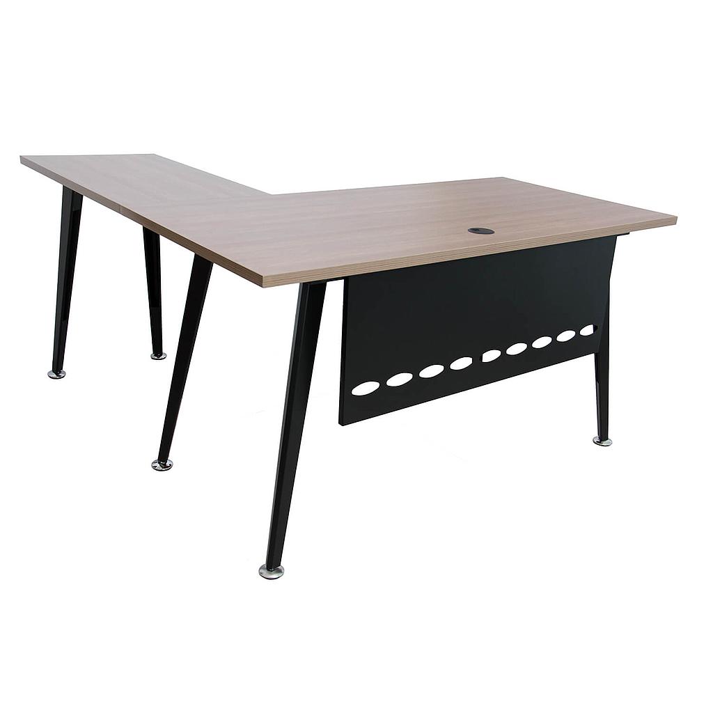 [DS-EM-07] Escritorio metálico en forma de L con sobre en MDF