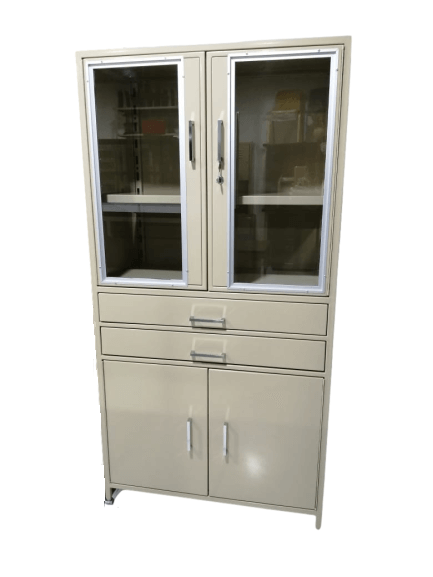 Archivo metálico con puertas en vidrio