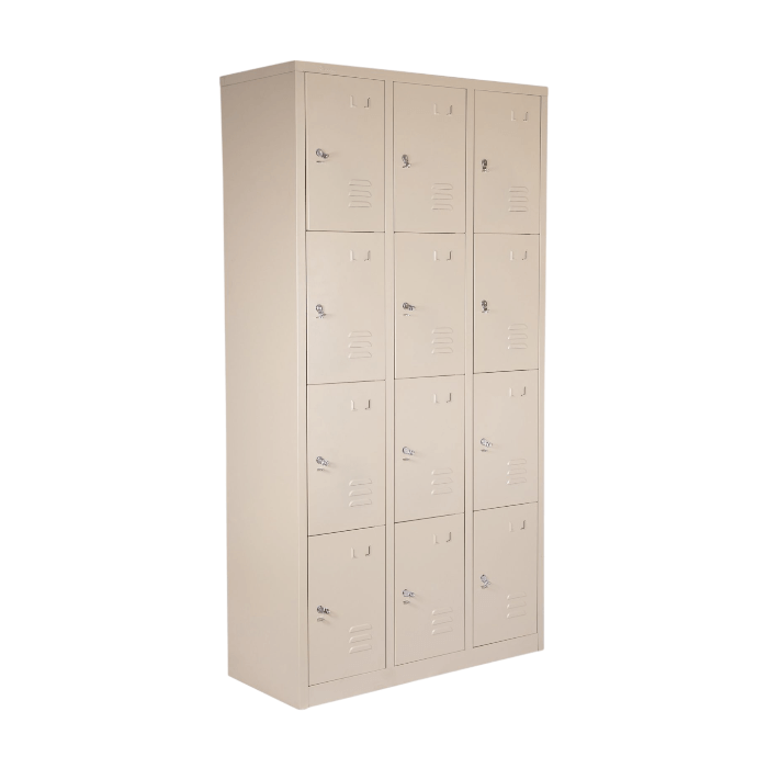 [DS-LK-15-BG] Locker Metálico de 12 Puertas con Aldaba (Beige)