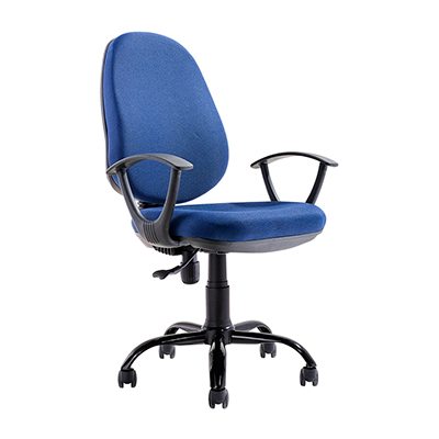 [MR-SI-98-AZ] Silla de oficina secretarial en tela con brazos (Azul)