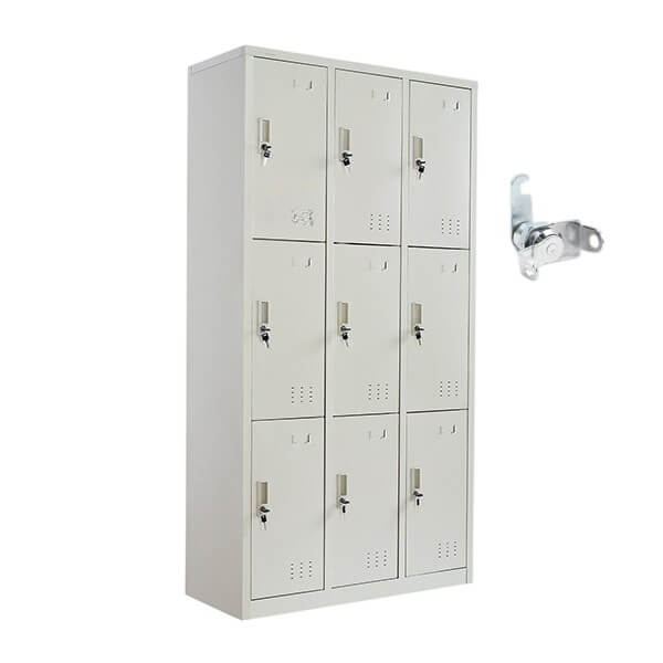 [MR-LK-17-BG] Locker metálico de 9 puertas o compartimientos con aldaba (Beige)