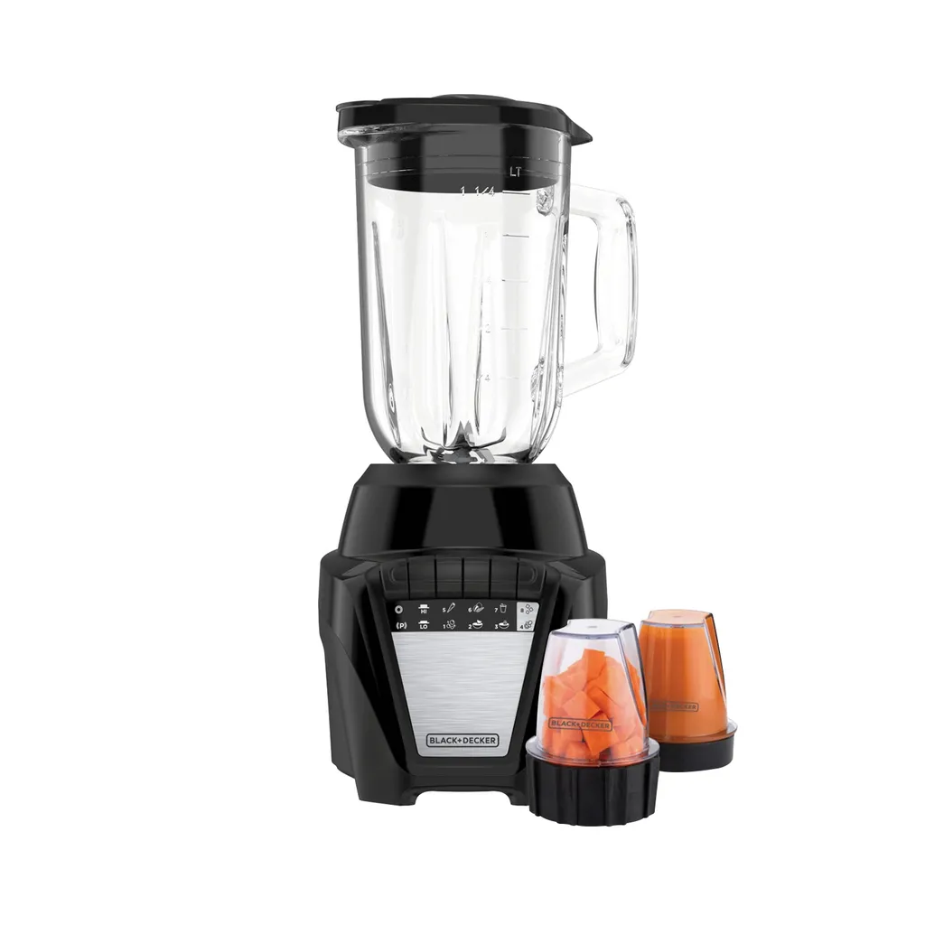 [DTF-BD00432] Black + Decker licuadora 8 veloc vidrio 1.25L + 2 contendores ice crush negra - BL0876-4BDLA