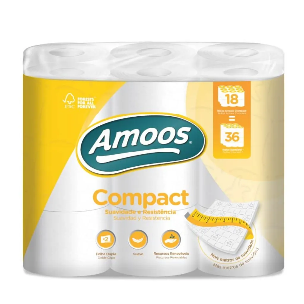 [DTF-AM00041] Amoos papel higienico compact doble hoja 266 H 18 rollos paq x 1 -H623212.0