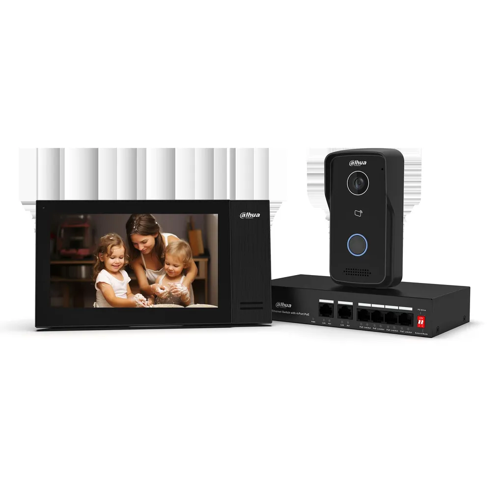 Dahua kit de video intercomunicador IP- DHI-KTP02/DHI-VTO2111D-P-S3/DHI-VTH2421FB-P-  1.0.01.15.12447-0005