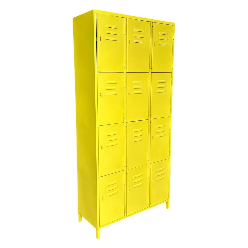 [MC-LK-01-AM] Locker Metálico 12 espacios o compartimientos (Amarillo)