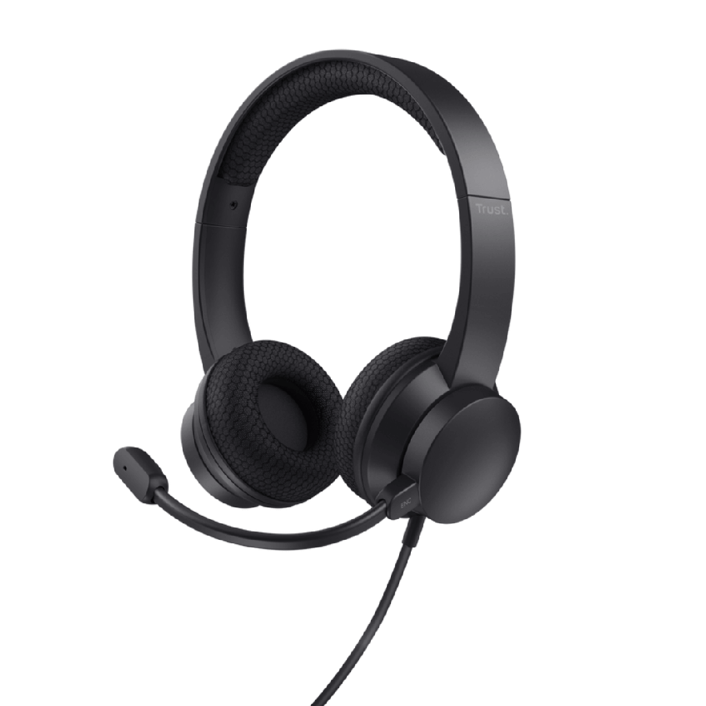 [DTF-TR00173] Trust auriculares USB supraaurales para PC microfono con cancelación de ruido y diadema ajustable negro - 25089