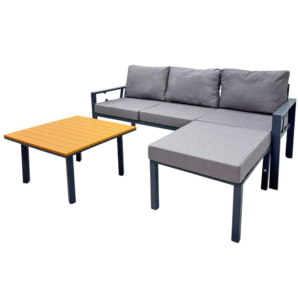 [TK-SF-83] Sofá triple con piecero y mesa