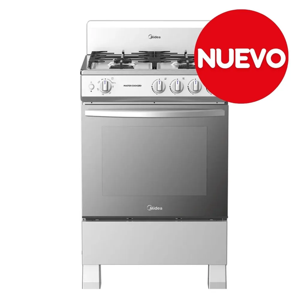 [DTF-MD00143] Midea Cocina De gas de 24" 4 quemadores Plateado MGS24FS1BIABG