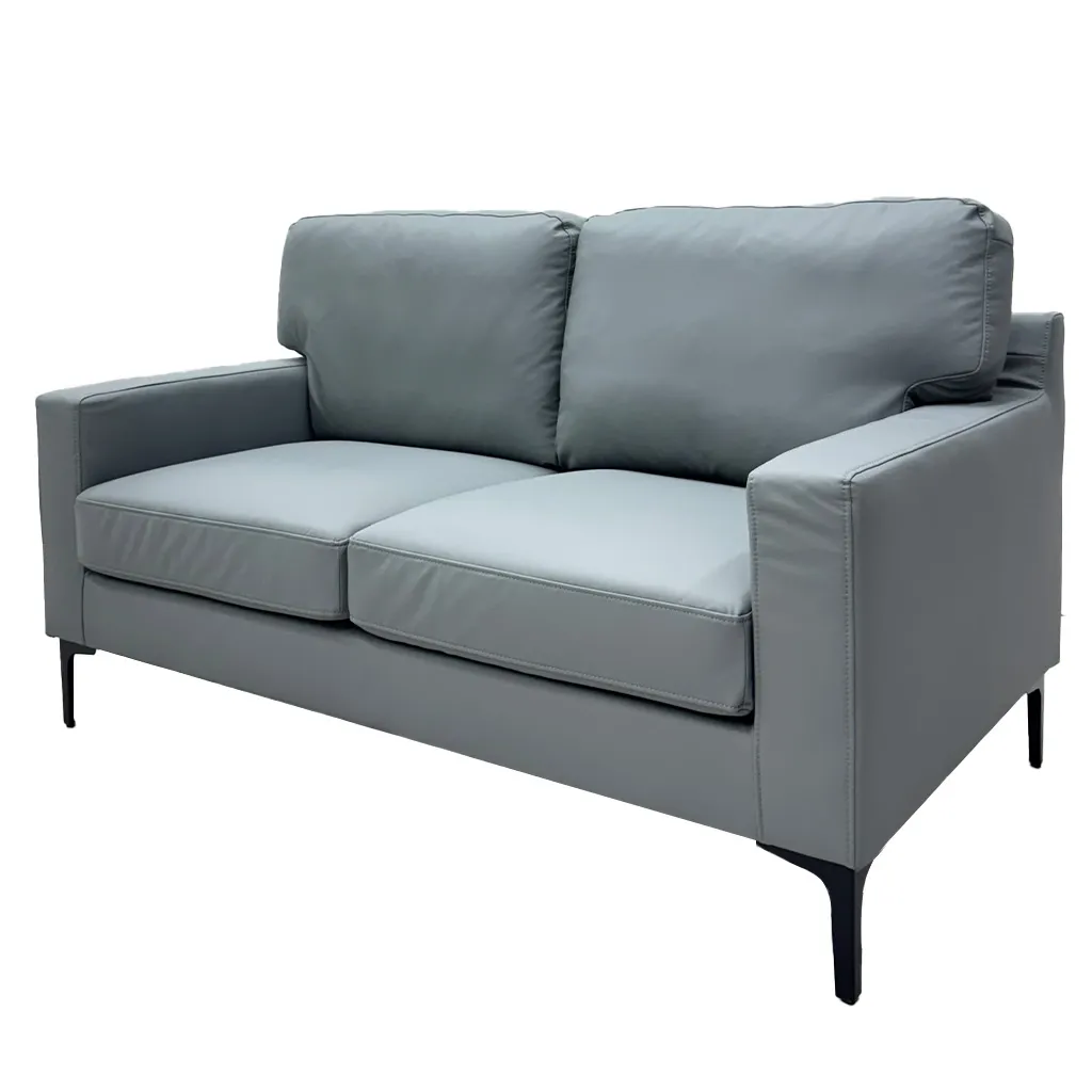 [TK-SA-4351] SOFA DOBLE CUERO SINTETICO GRIS
